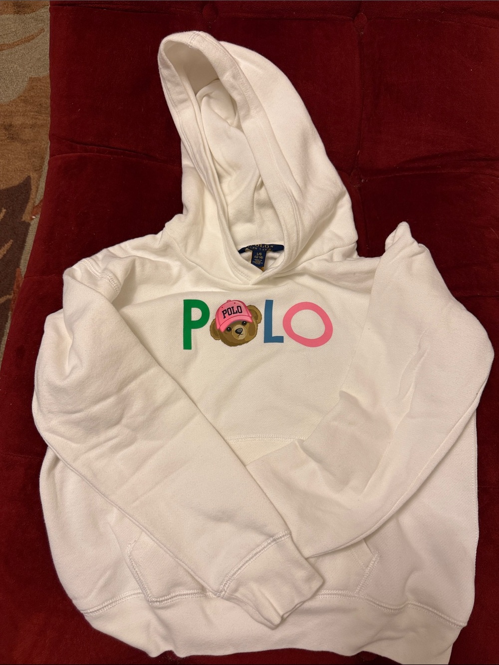 Polo by Ralph Lauren White Hoodie with Colorful Polo Bear Logo